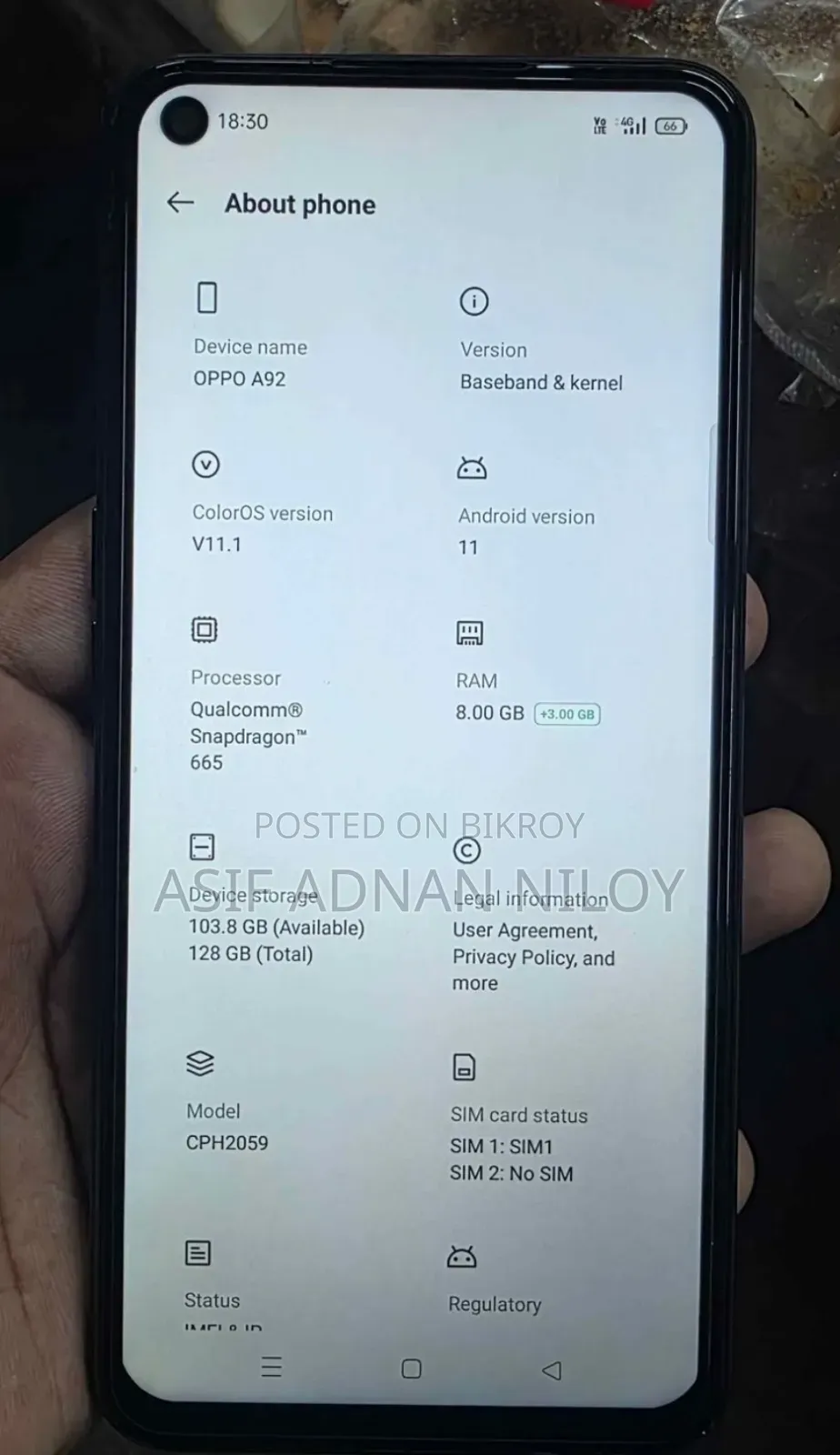 Oppo A92 128 GB Blue