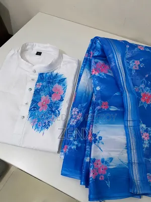 Attractive Hand-Painted Couple Set (Saree and Panjabi)