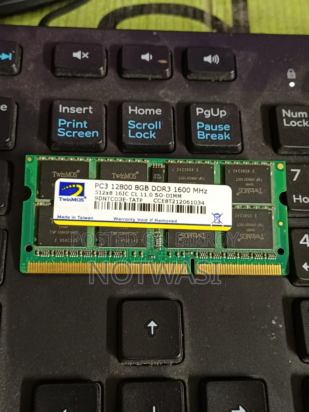 Twinmos 8gb Ddr3 1600mhz Laptop Ram (Pc3-12800 So-Dimm)