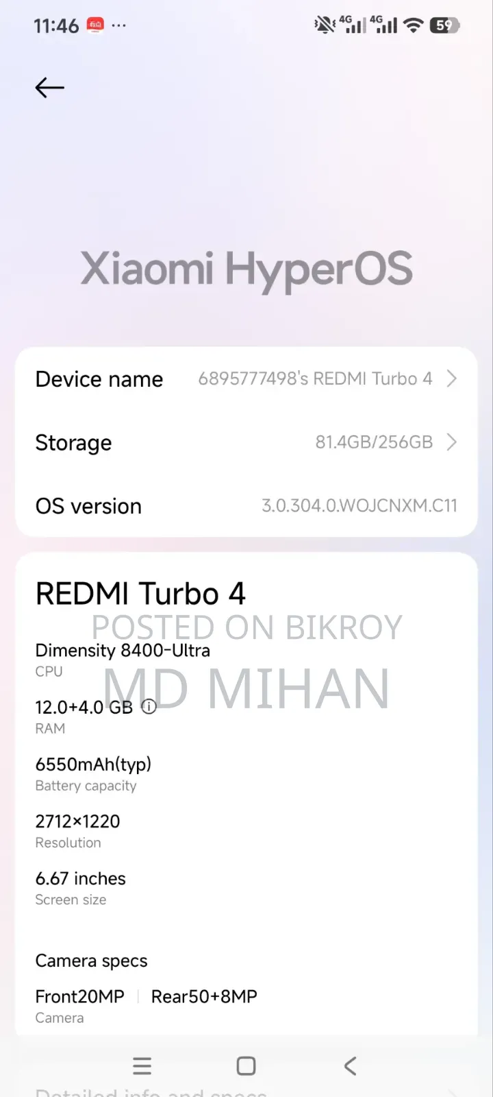 Xiaomi Redmi Turbo 4 256 GB Red
