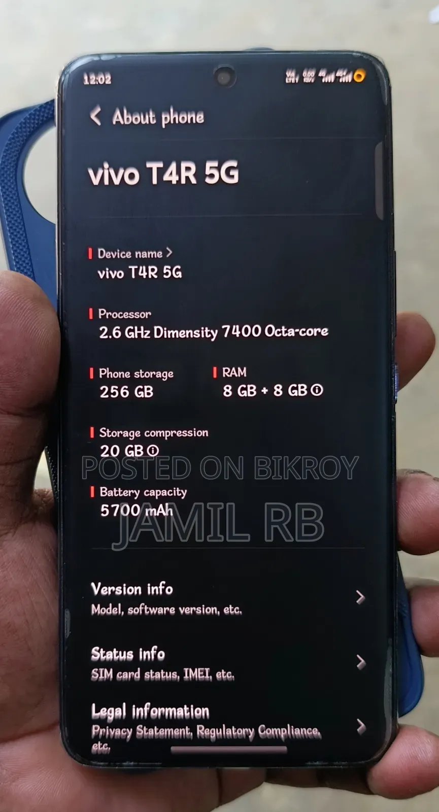 Vivo T4R 256 GB Blue