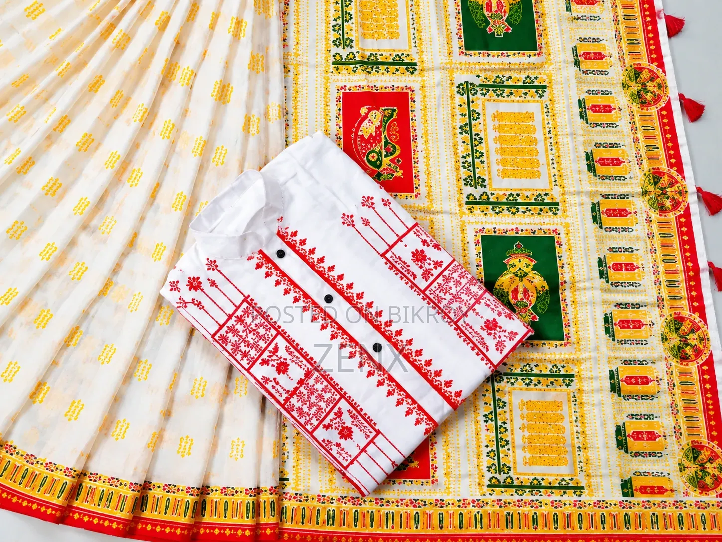 (Puja Special) Traditional Art Print Couple Set