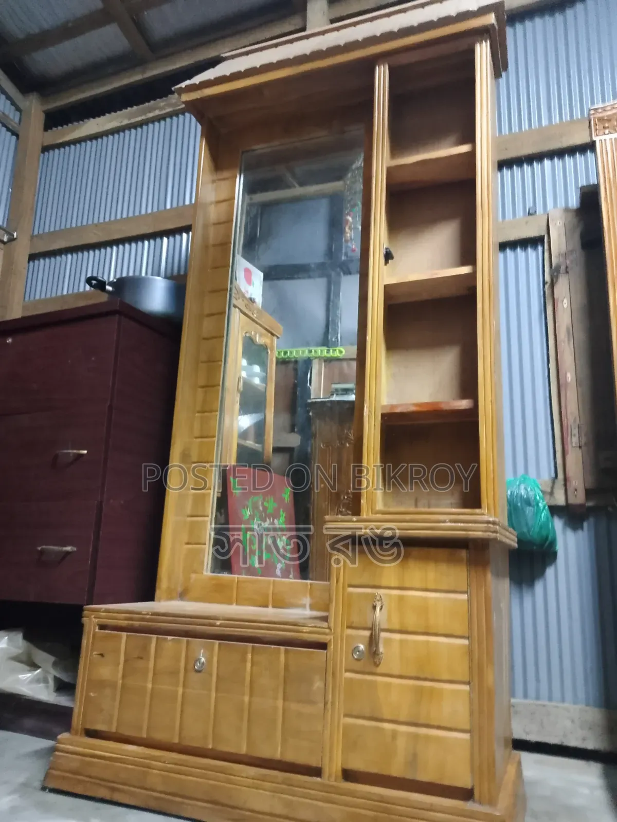 Wooden Showcase and Dressing Table for Sale