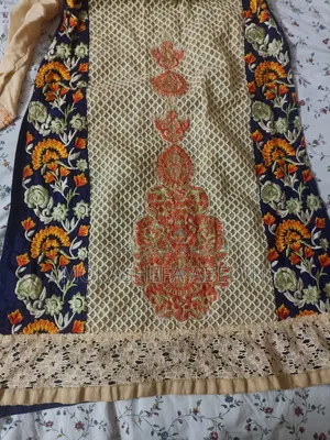 Blue & Beige Floral Kameez