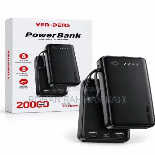 VEN-DENS 20000mah পাওয়ার ব্যাংক অরিজিনাল