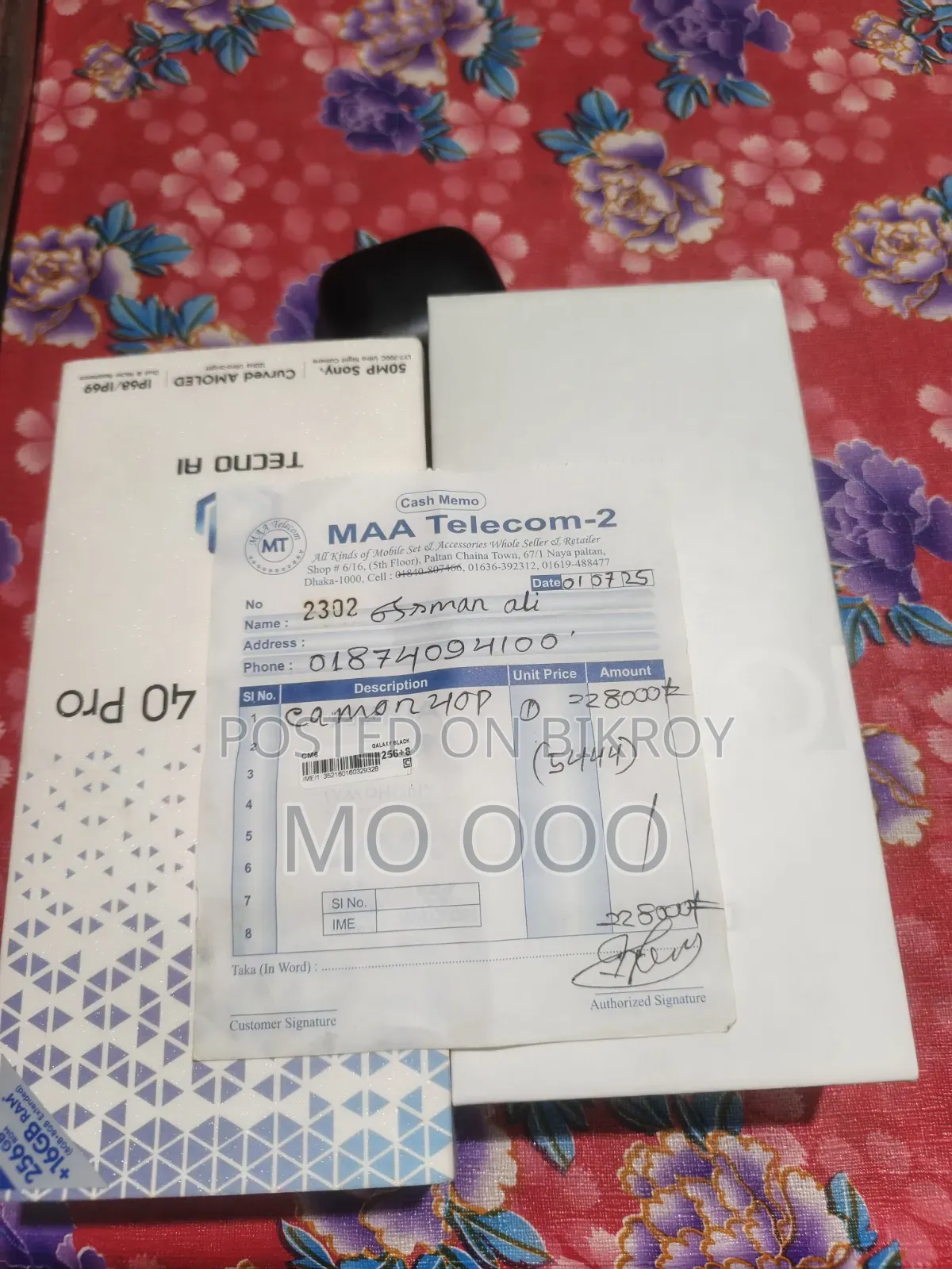 Tecno Camon 40 Pro 4G 256 GB Black