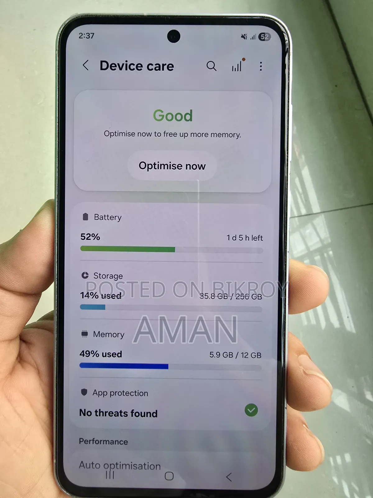 স্যামসাং গ্যালাক্সি এ৫৫ ২৫৬ জিবি সাদা