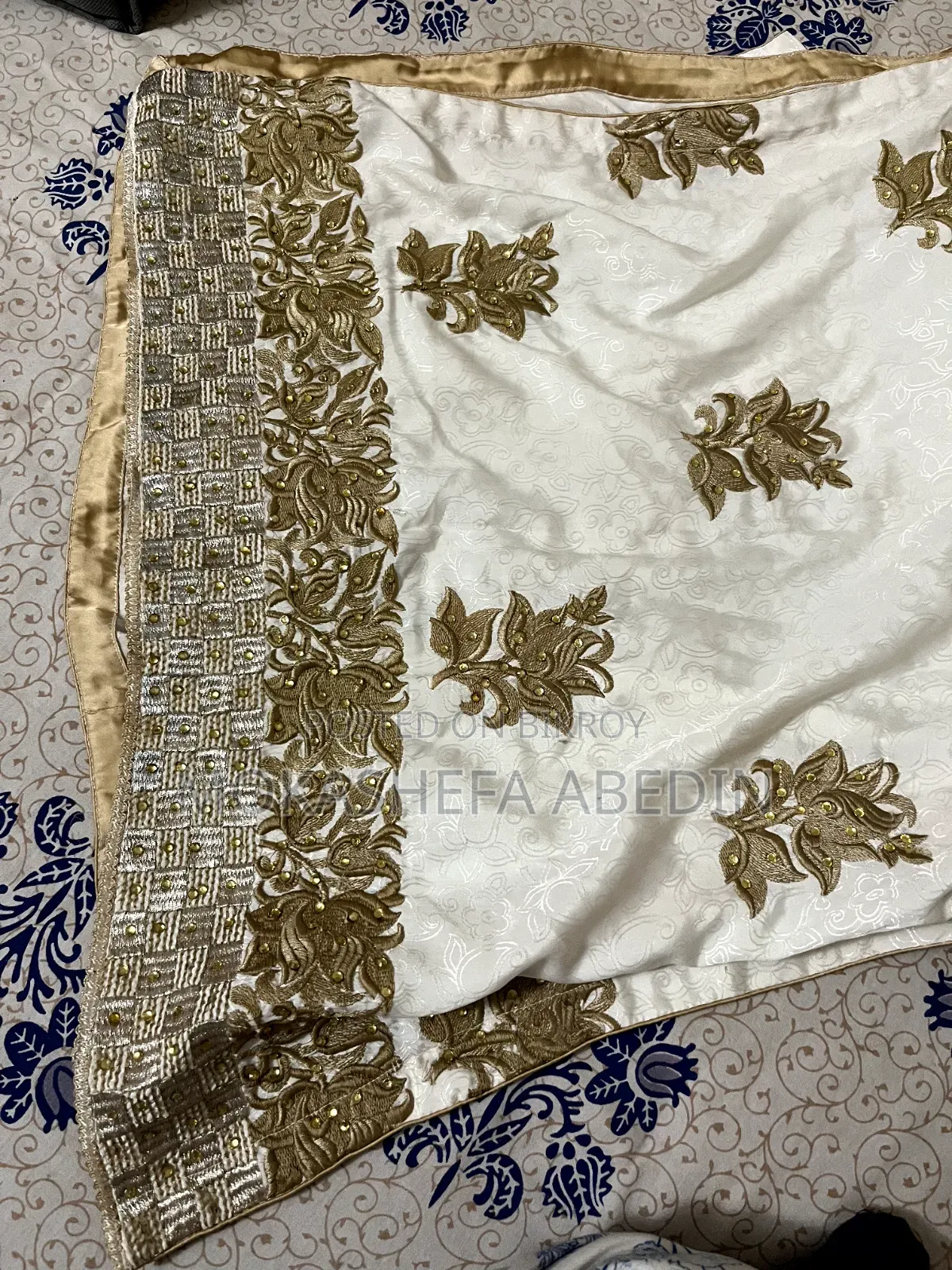 White and Golden Kameez