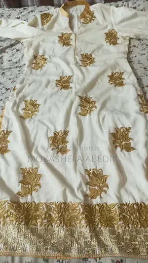 White and Golden Kameez