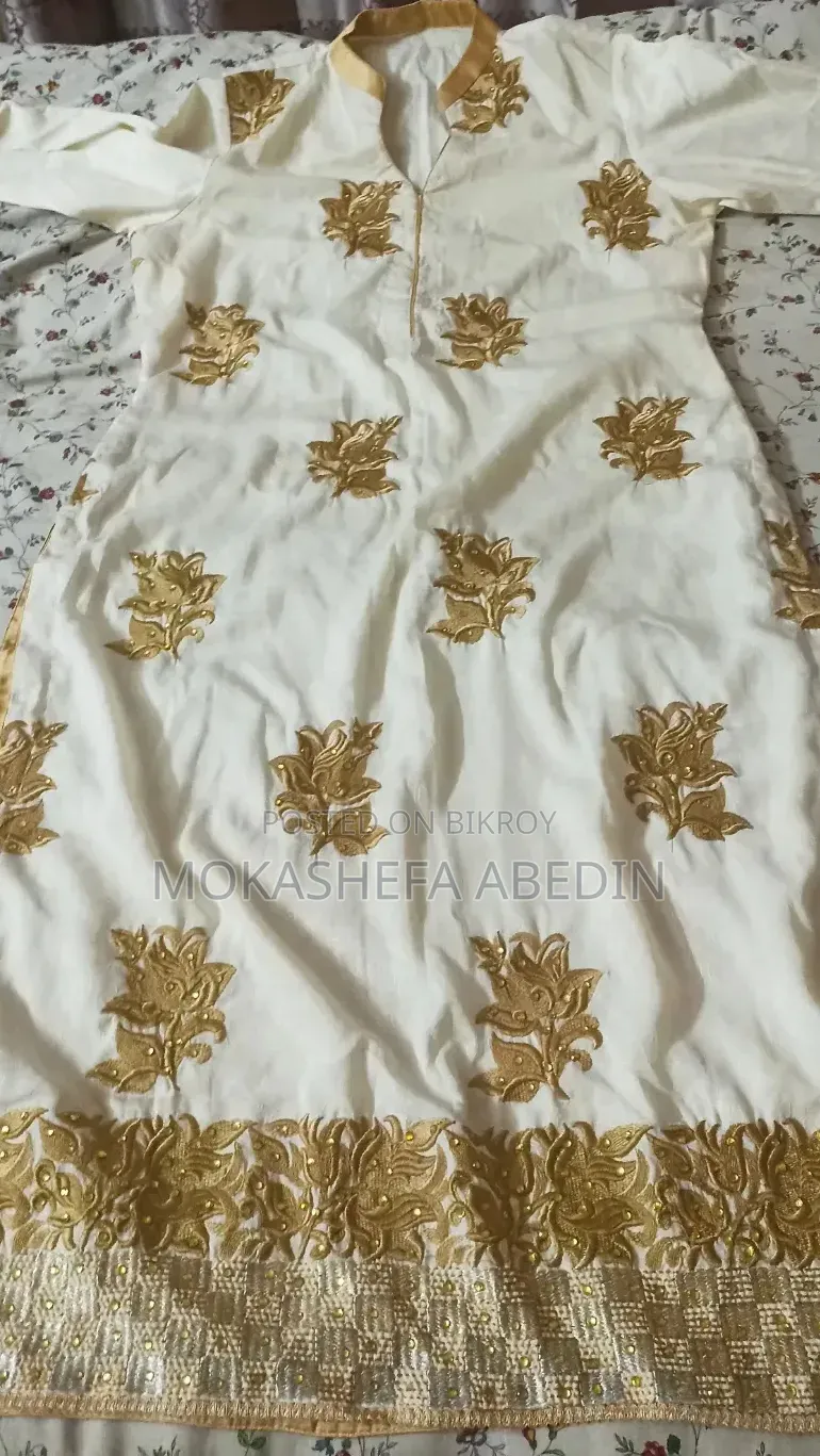 White and Golden Kameez