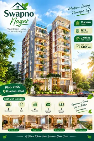 4-Bedroom Apartment in Swapno Nagar, Bashundhara for Sale