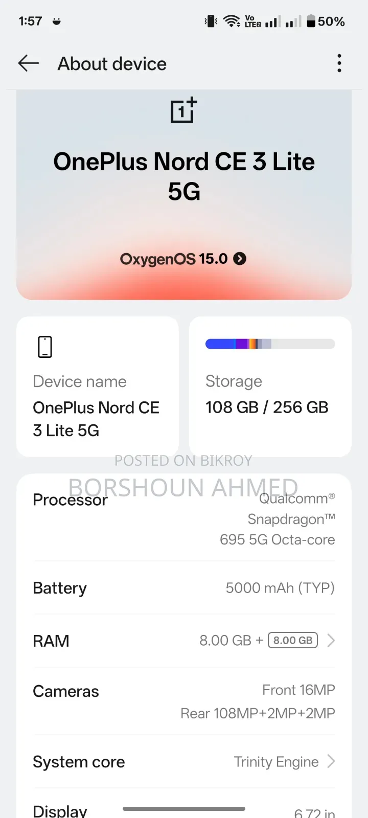 OnePlus Nord CE 3 Lite 5G 128 GB