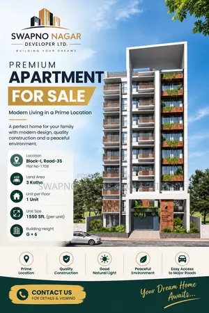 3-Bedroom Apartment in Swapno Nir-2, Basundhara for Sale