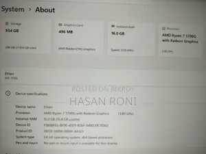 Desktop Computer 16GB AMD Ryzen 7 SSD 1T