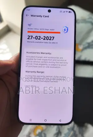 ইনফিনিক্স নোট এজ ১২৮ জিবি ব্ল্যাক