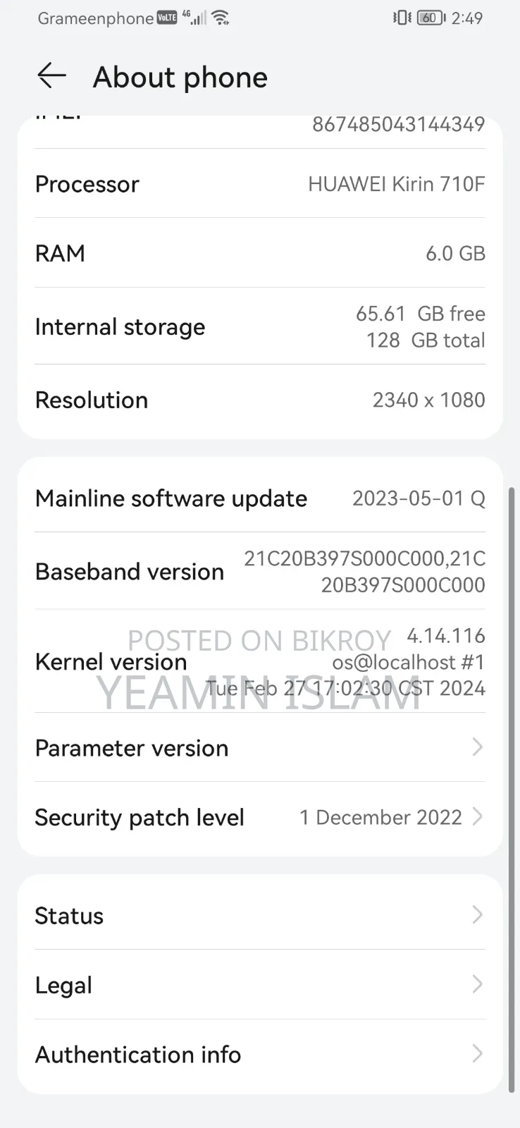 Huawei Y9s 128 GB Black