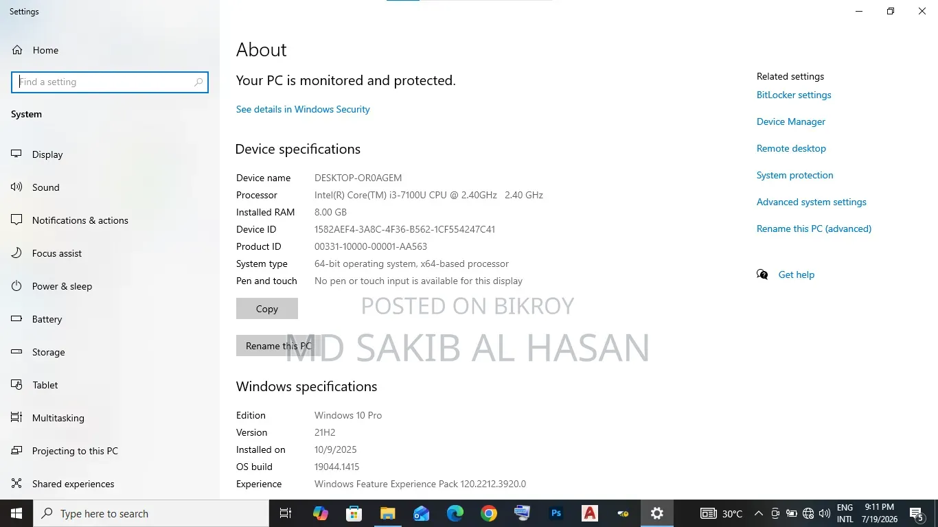 Laptop 8GB Intel Core i3 HDD+SSD 1T