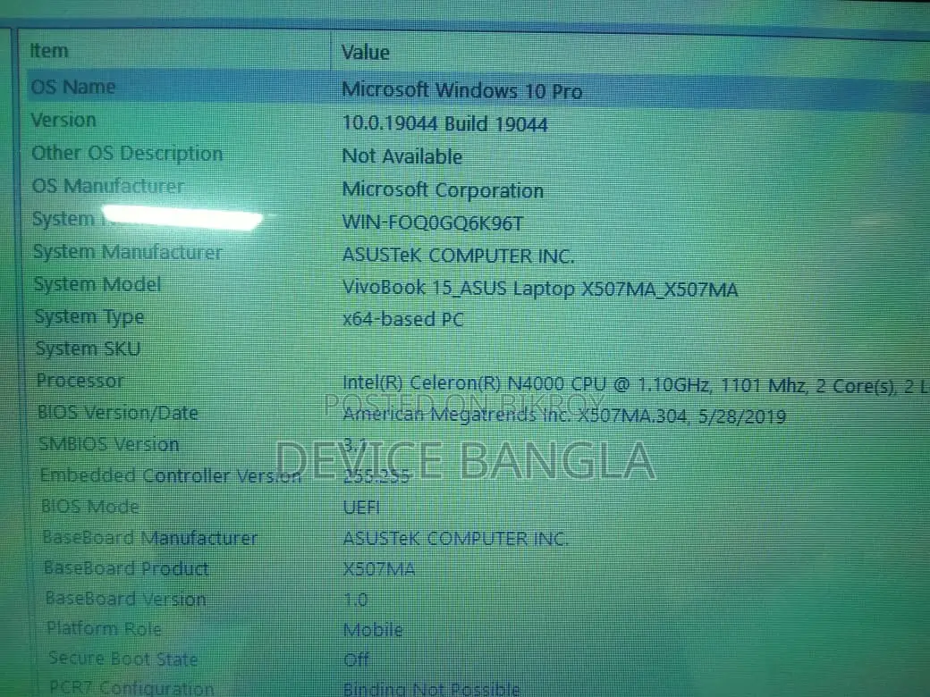 Laptop Asus 4GB Intel Celeron SSD 128GB
