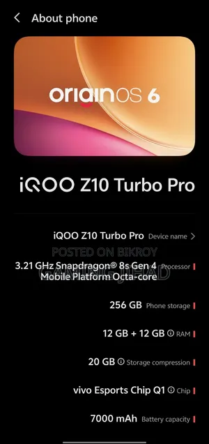 Vivo iQOO Z10 Turbo Pro 256 GB White