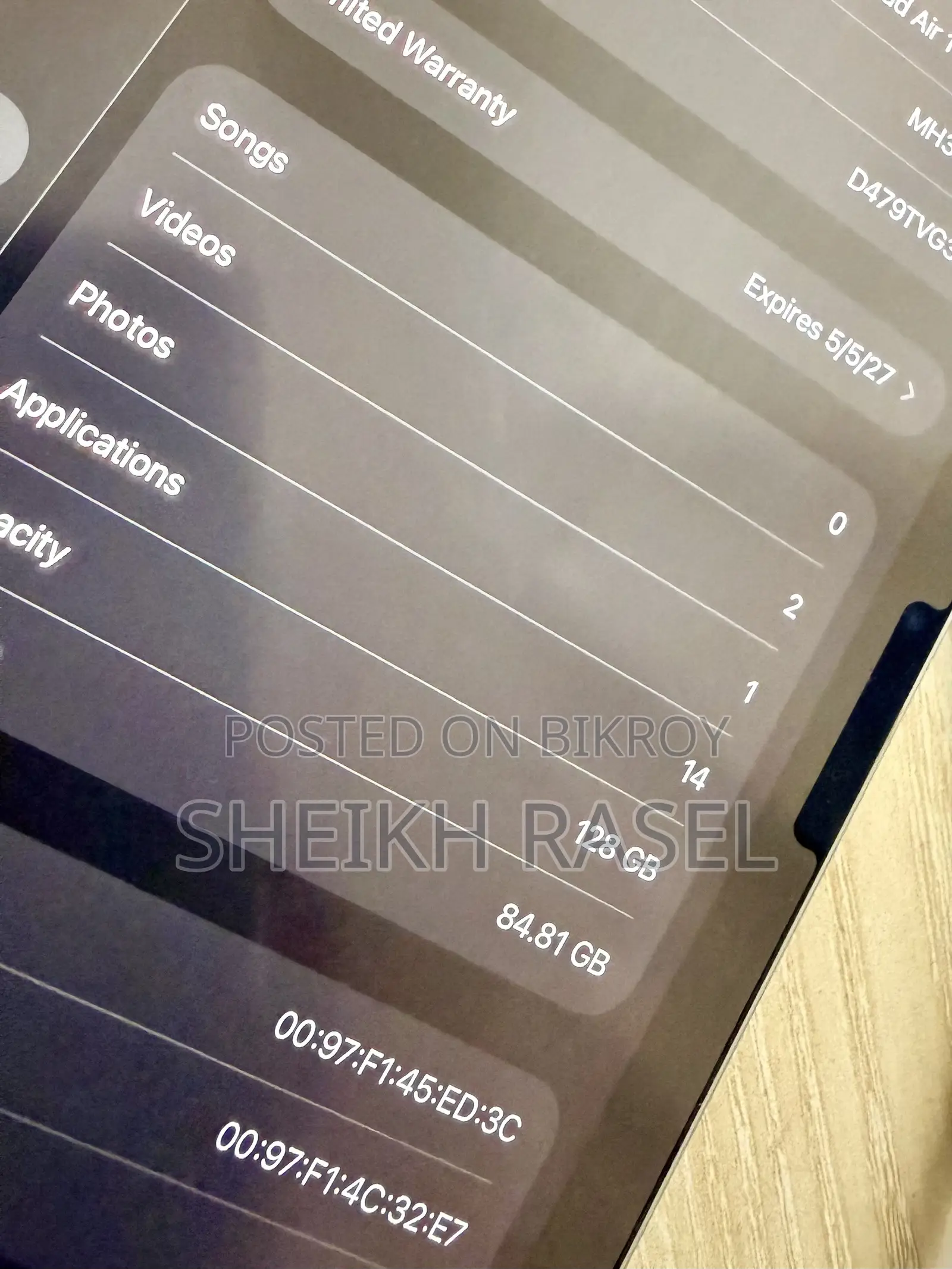 New Apple iPad Air 128 GB Gray