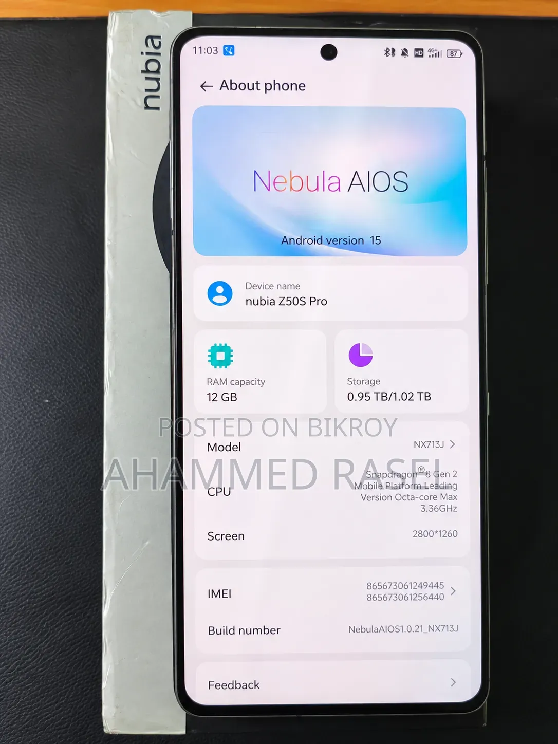 ZTE nubia Z50S Pro 1 TB Yellow