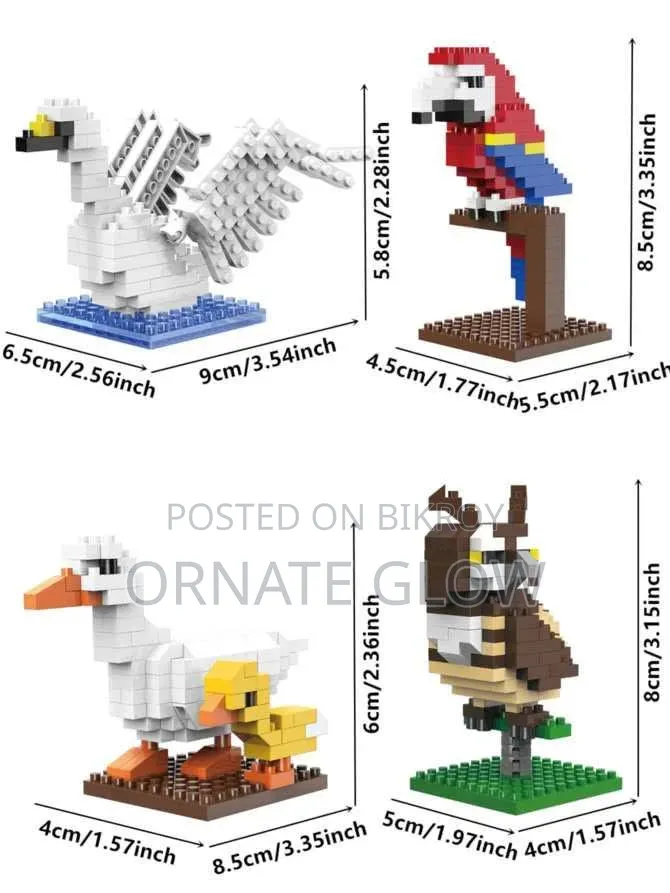 DIY 12 Running Animals Block Set