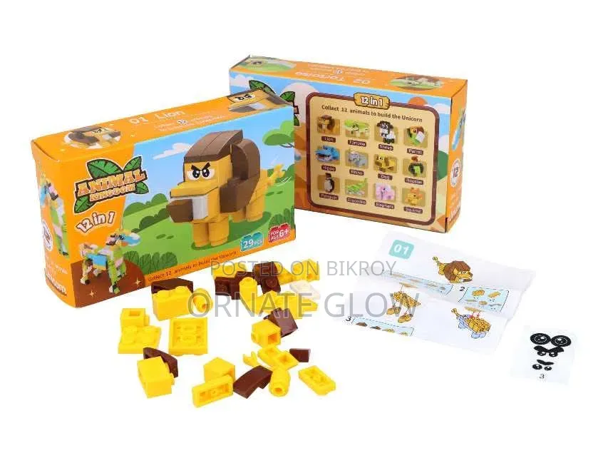 DIY 12 Running Animals Block Set