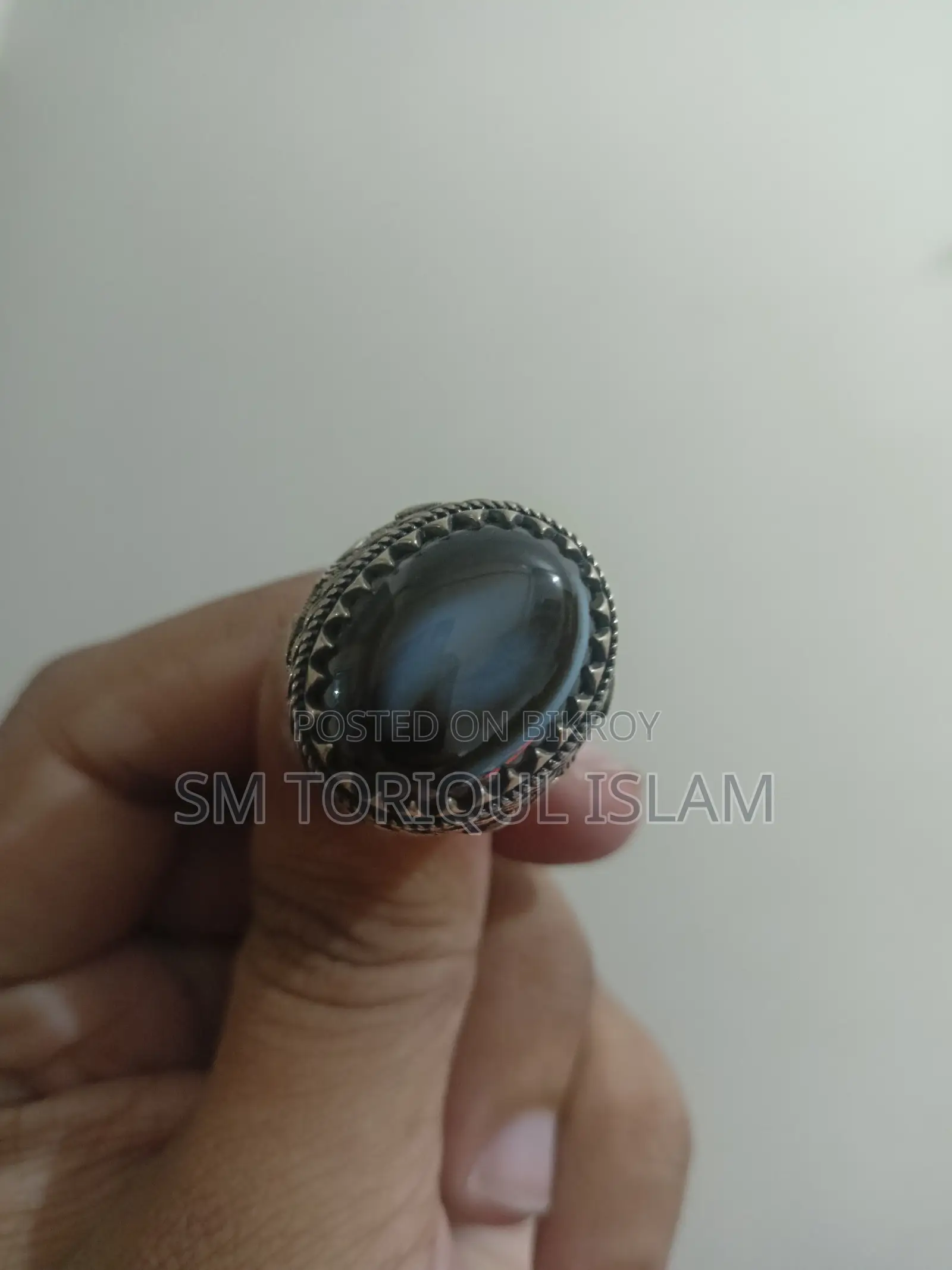 Turkish Ring With Aqeeq Stone 925 Sterling Silver