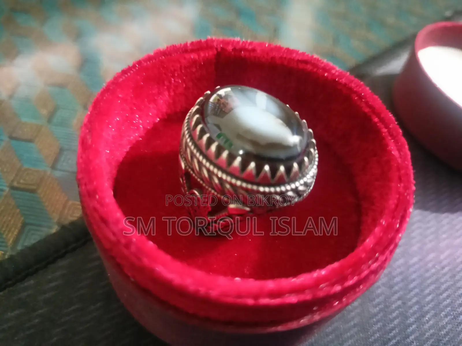 Turkish Ring With Aqeeq Stone 925 Sterling Silver