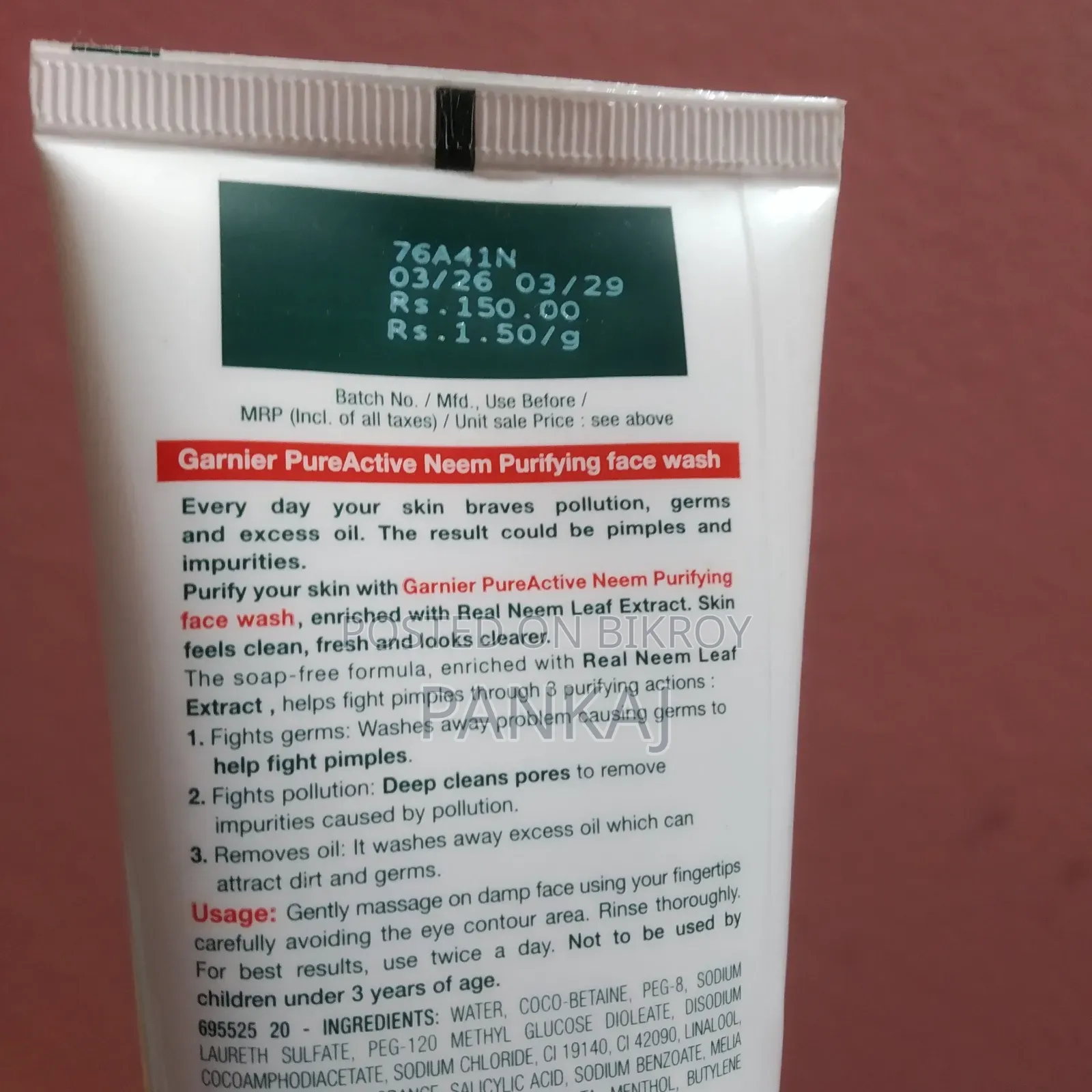 Garnier Face Wash PureActive Neem