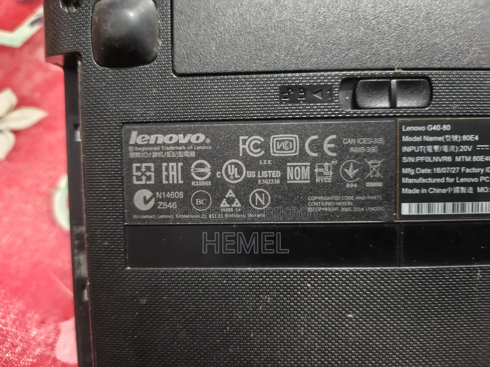 Laptop Lenovo ThinkPad G40 4GB Intel Core i3 HDD 1T