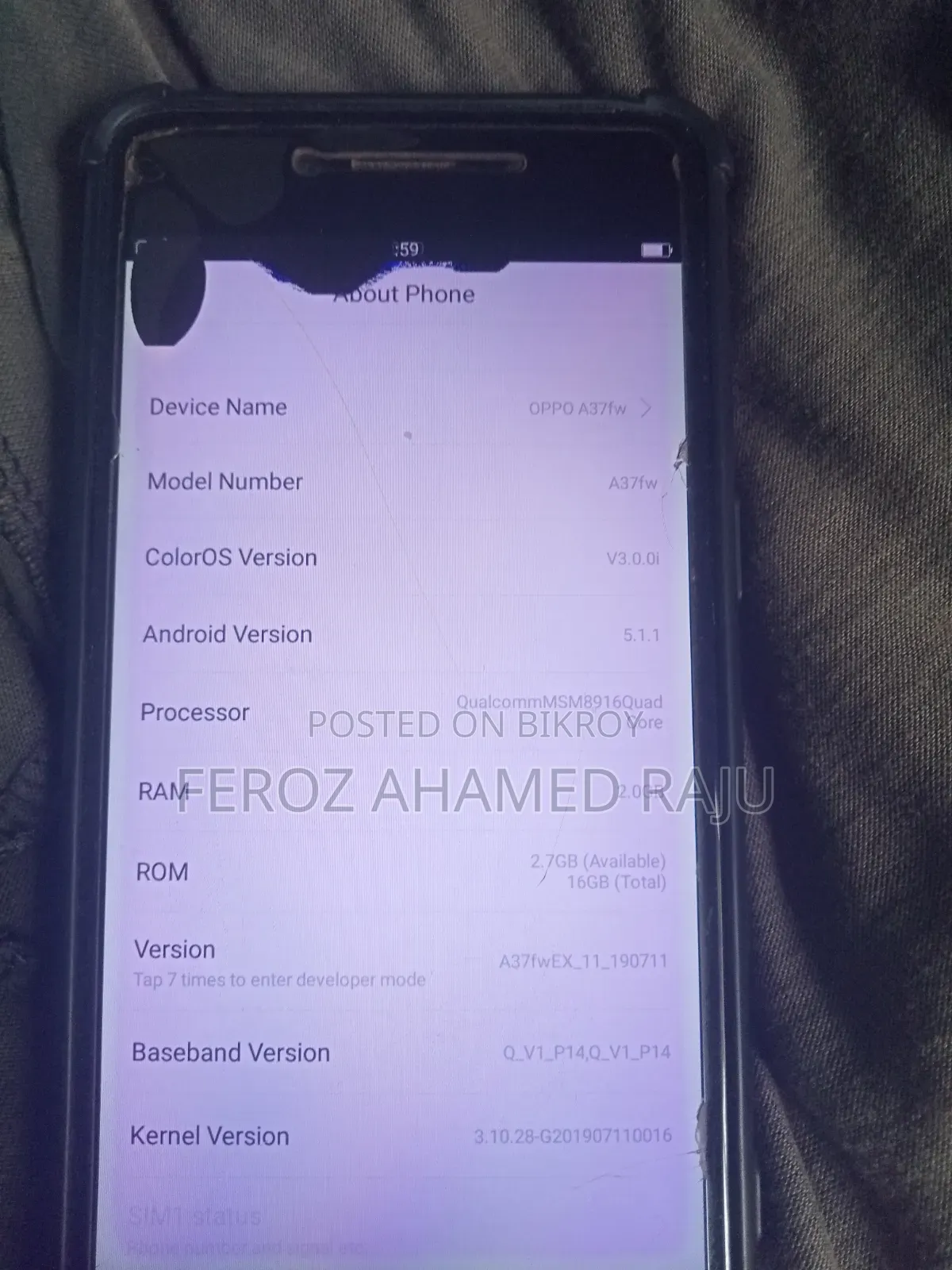 Oppo A37 16 GB Black
