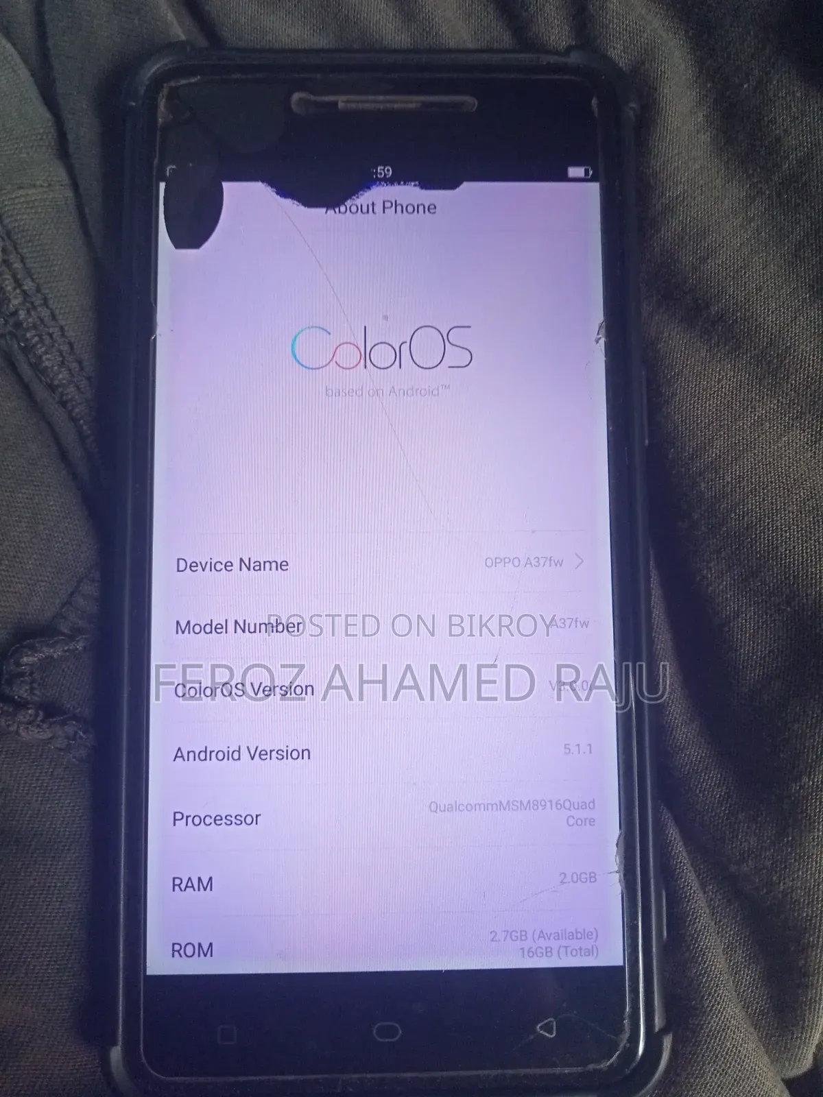 Oppo A37 16 GB Black