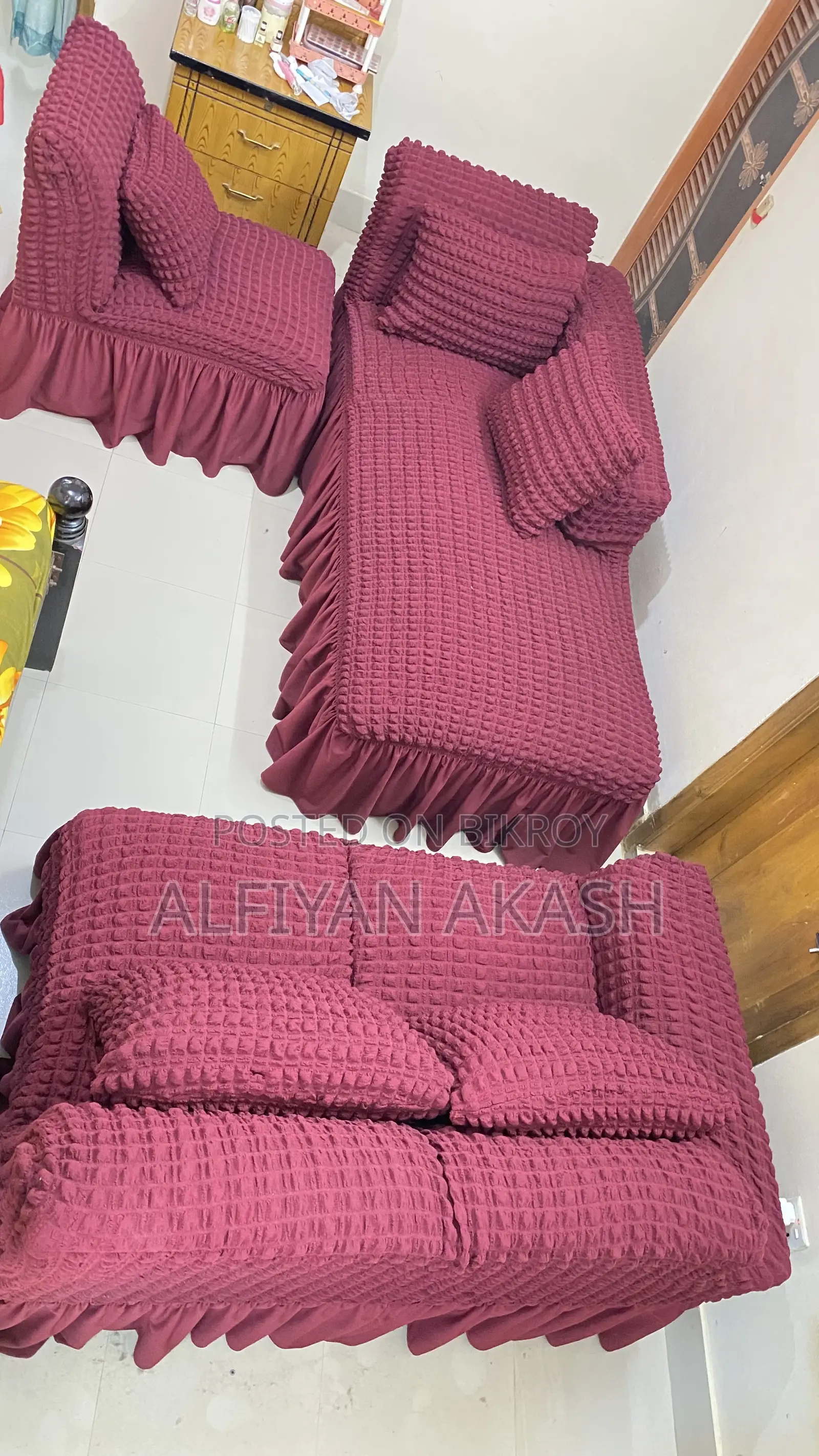 Maroon Color Sofa Set