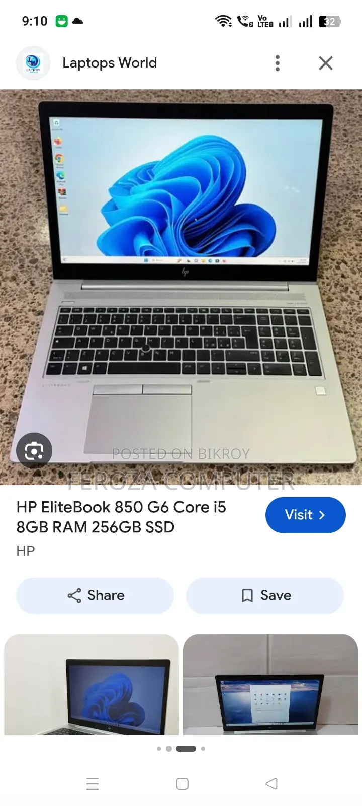 Laptop HP EliteBook 840 G6 8GB Intel Core i5 SSD 256GB