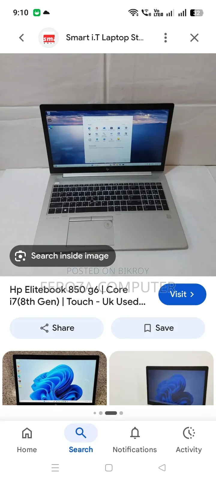 Laptop HP EliteBook 840 G6 8GB Intel Core i5 SSD 256GB