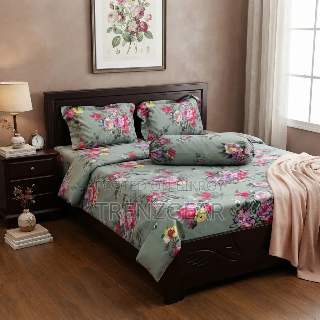 Premium 100% Twill Cotton 4 Pcs King Size Bed Sheet Set