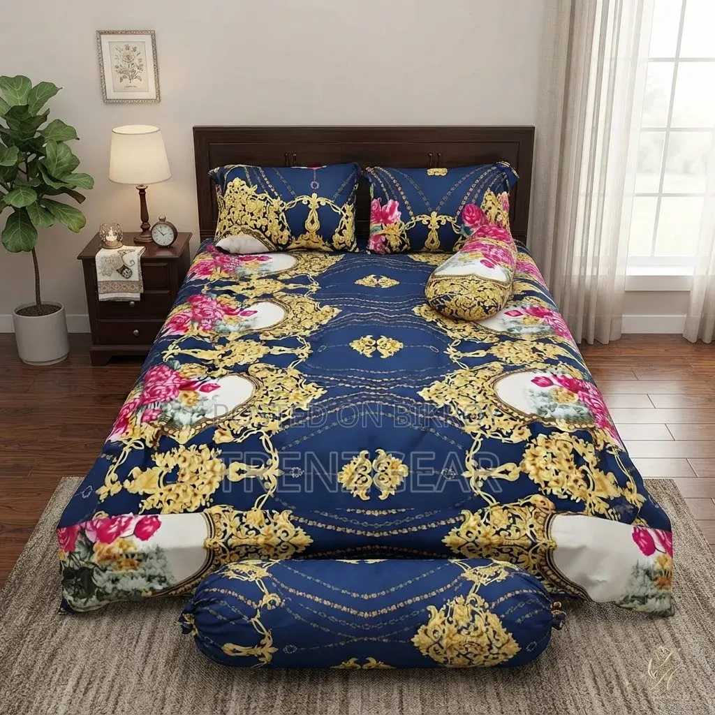 Premium 100% Twill Cotton 4 Pcs King Size Bed Sheet Set