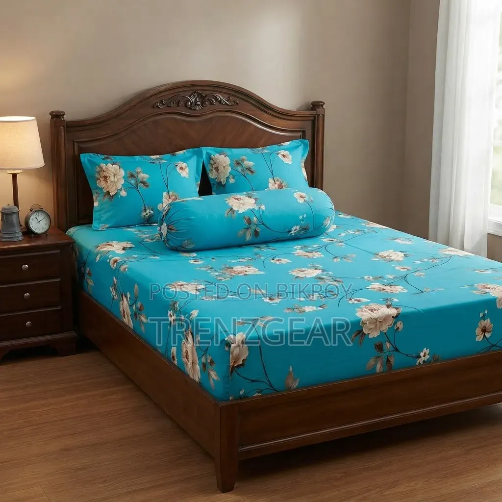Premium 100% Twill Cotton 4 Pcs King Size Bed Sheet Set