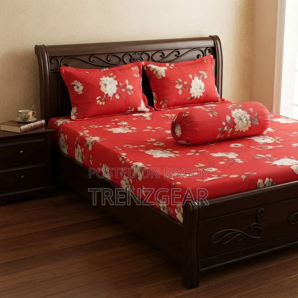 Premium 100% Twill Cotton 4 Pcs King Size Bed Sheet Set