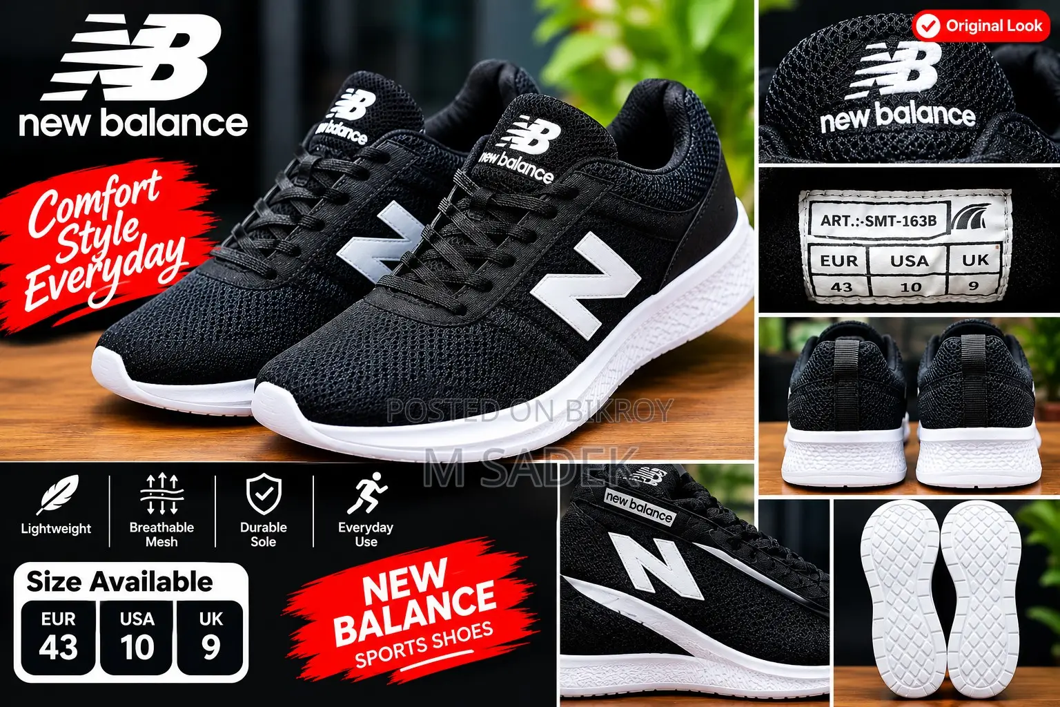 New Balance Black Sports Shoes – Size 43 | USA 10 | UK 9