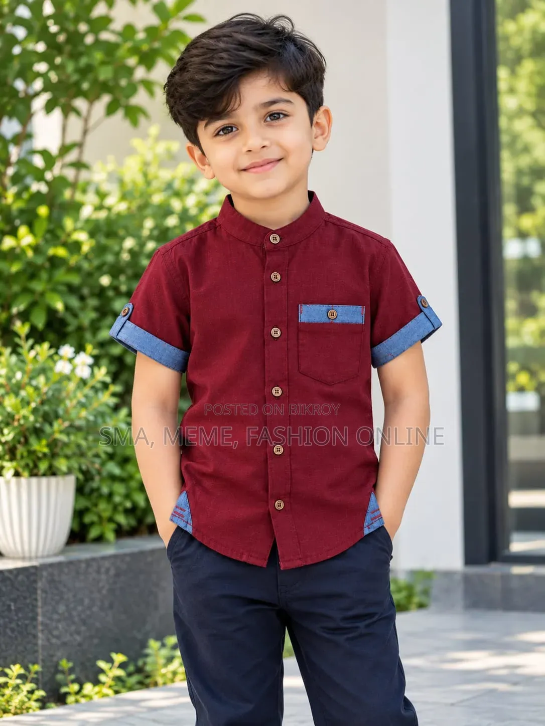 Boys Half Sleeve Cotton Shirt