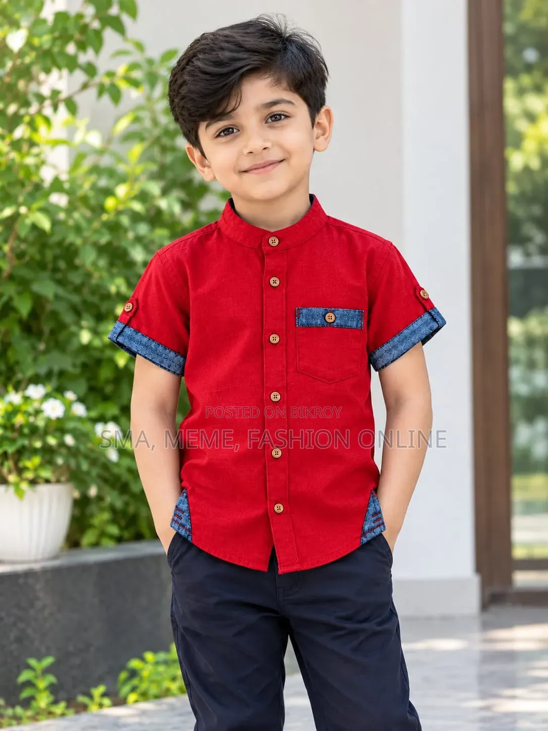 Boys Half Sleeve Cotton Shirt