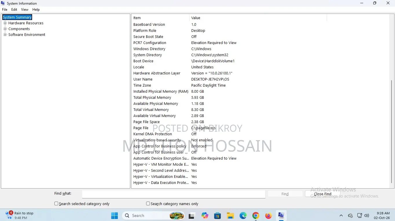 Desktop Computer MSI 8GB AMD Ryzen 3 SSD 256GB