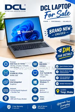 New Laptop 8GB Intel Core i3 SSHD (Hybrid) 512GB