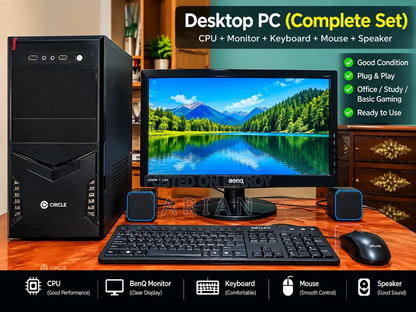 Desktop Computer 12GB Intel Core i5 HDD 1TB