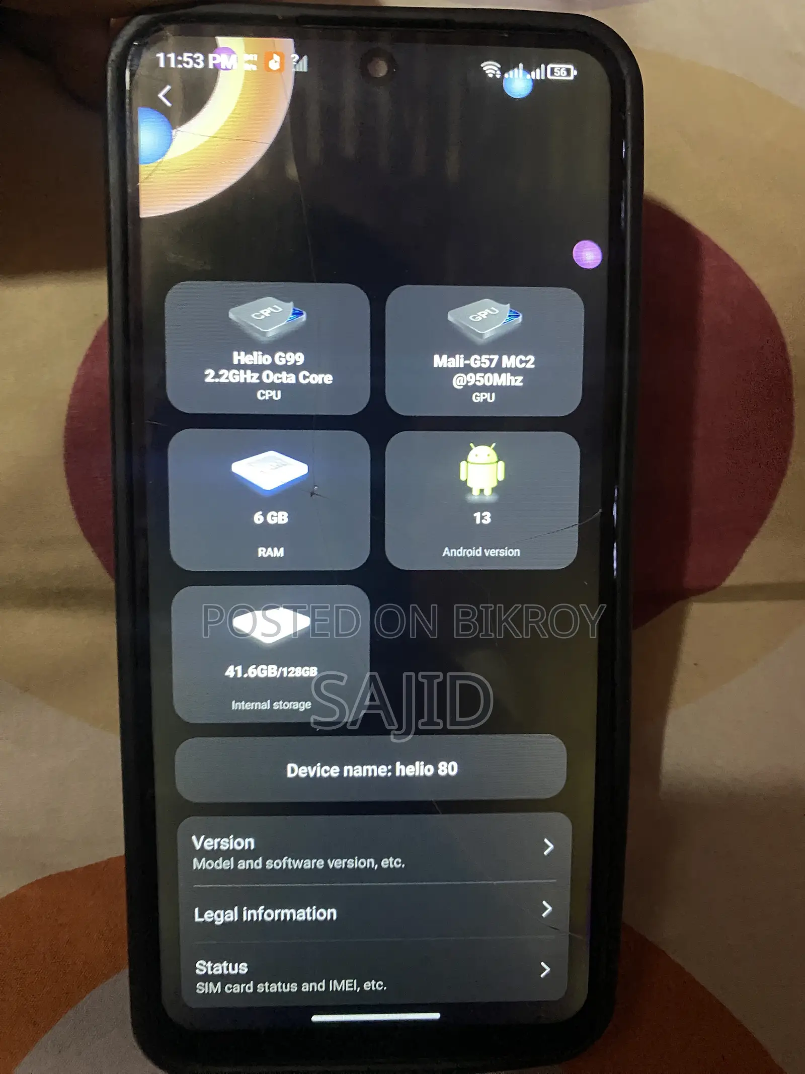 Symphony Helio 80 128 GB Gray