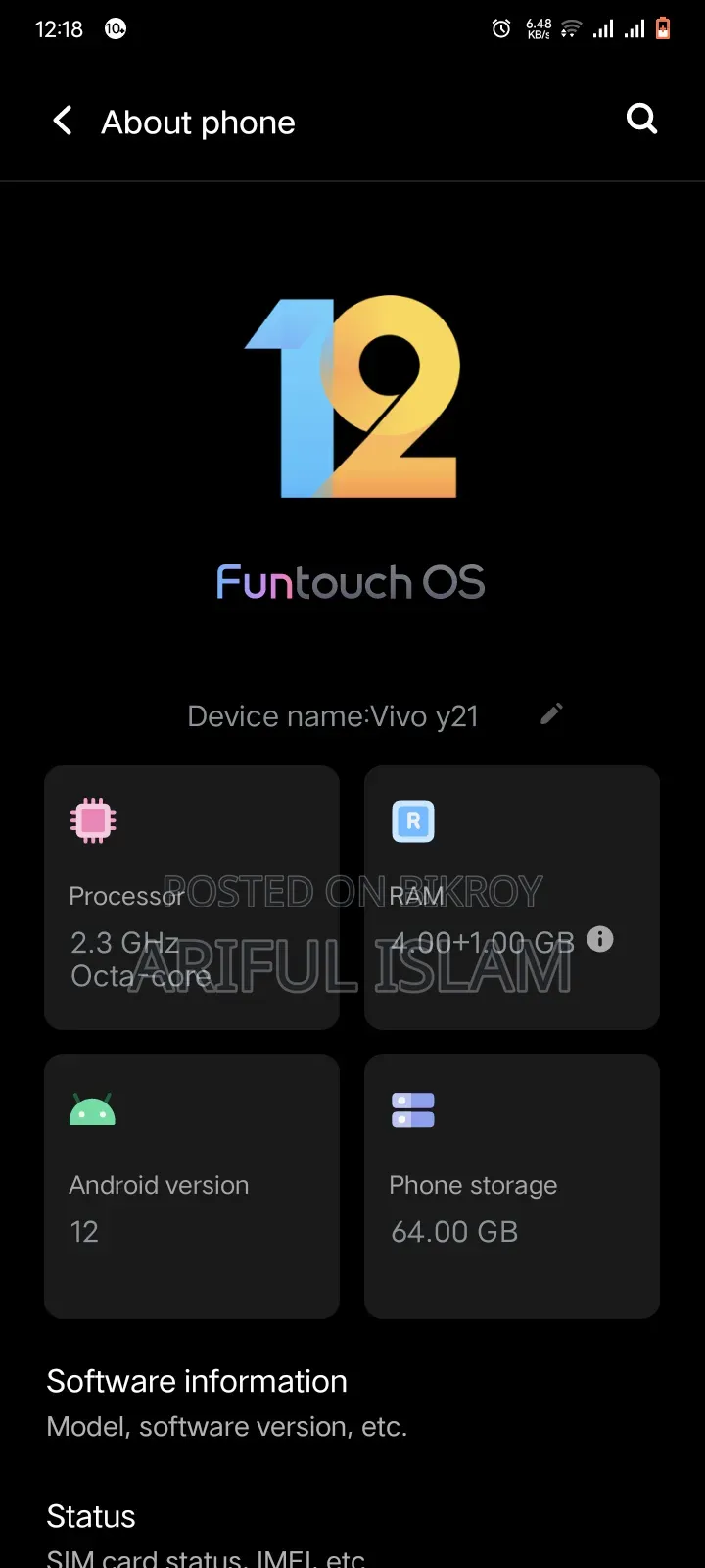 Vivo Y21 64 GB