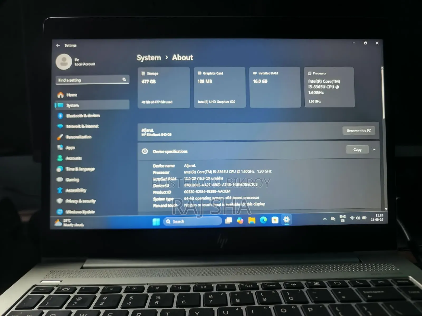 Laptop HP EliteBook 840 G6 16GB Intel Core i5 SSHD (Hybrid) 256GB