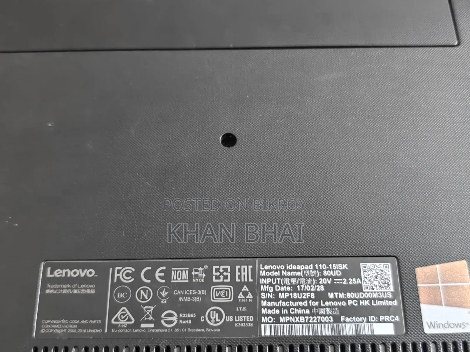 Laptop Lenovo IdeaPad 110 6GB Intel Core i3 SSD 256GB
